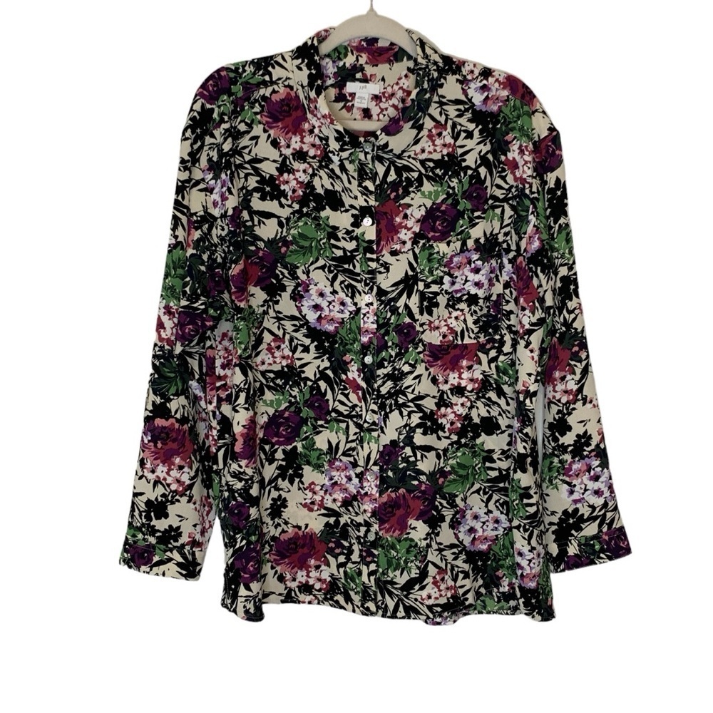 J. Jill floral long sleeve button‎ up long sleeve. Size 1X